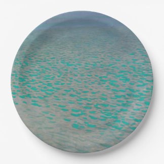 Attersee, Coastal Landscape Painting, Gustav Klimt Paper Plate