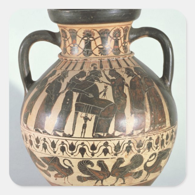 Attic Corinthian amphora Square Sticker (Front)