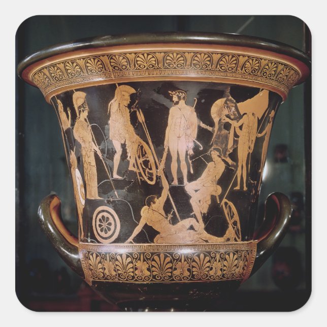 Attic red figure calyx krater square sticker (Front)