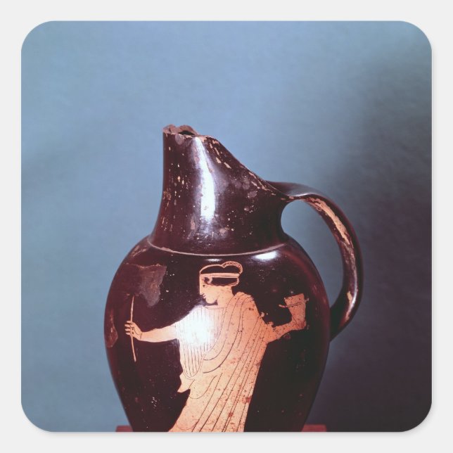 Attic red-figure oinochoe square sticker (Front)