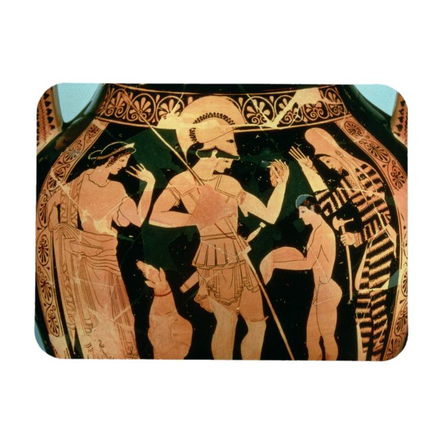 Attic Red figure vase depicting a soldier taking p Magnet (Horizontal)