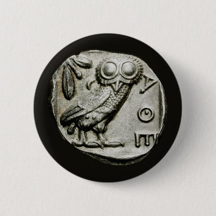 Attica Tetradrachm Owlthena 6 Cm Round Badge