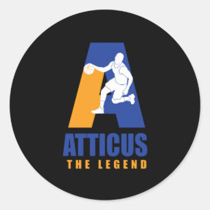 Atticus Custom Player Basketball Your Name The Leg Classic Round Sticker