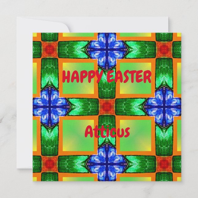 ATTICUS ~ Personalised Easter card pattern ~ (Front)