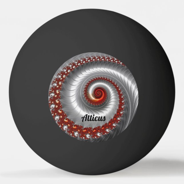 ATTICUS ~ Silver Shell ~ Fractal Design ~ Ping Pong Ball (Front)