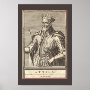 Attila The Hun, Scourge of God with Border Poster