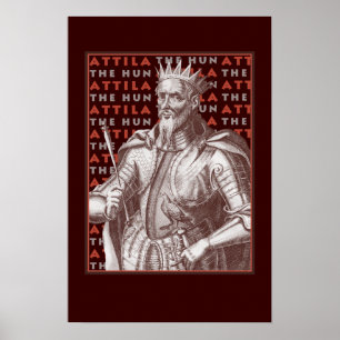 Attila The Hun - Striking Antique Image Poster