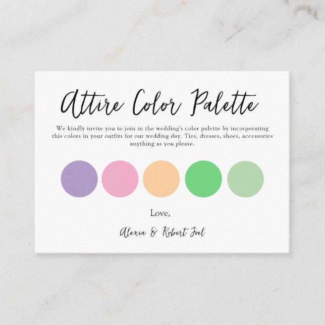  Attire Wedding  Enclosure Card (Front)