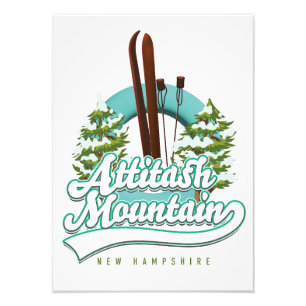 Attitash mountain new hampshire ski logo photo print