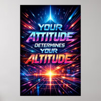 Attitude Determines Altitude Neon Typography Art