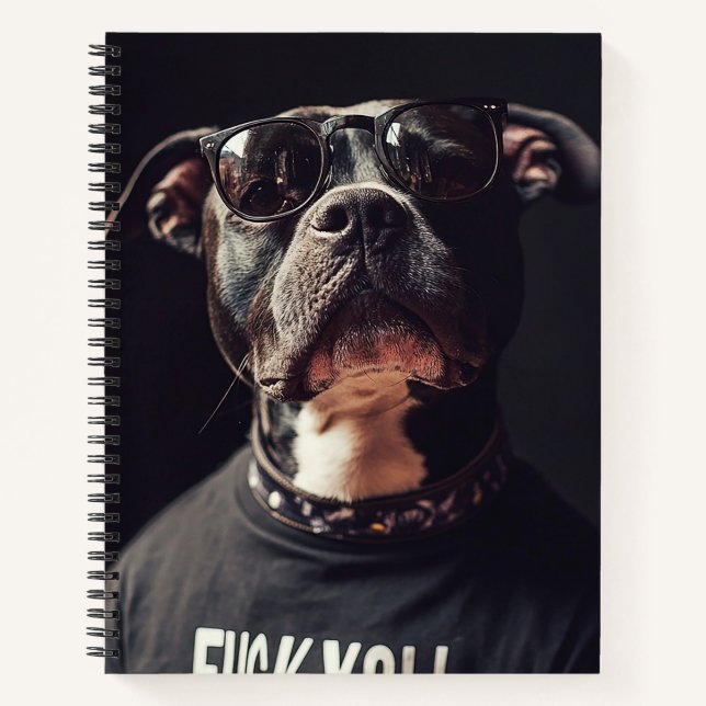 Attitude Dog in Sunglasses Notebook (Front)