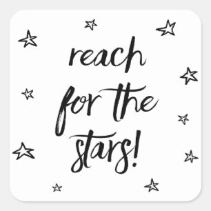 Attitude Dreams Goals Quote Black Wedding Stars Square Sticker
