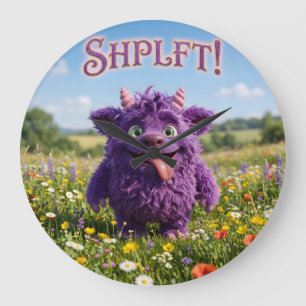Attitude Fantasy Furry Critter Large Clock