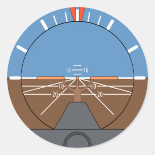 Attitude Indicator Aircraft Flight Instrument Classic Round Sticker