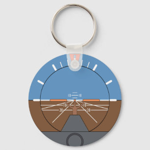 Attitude Indicator Aircraft Flight Instrument Key Ring