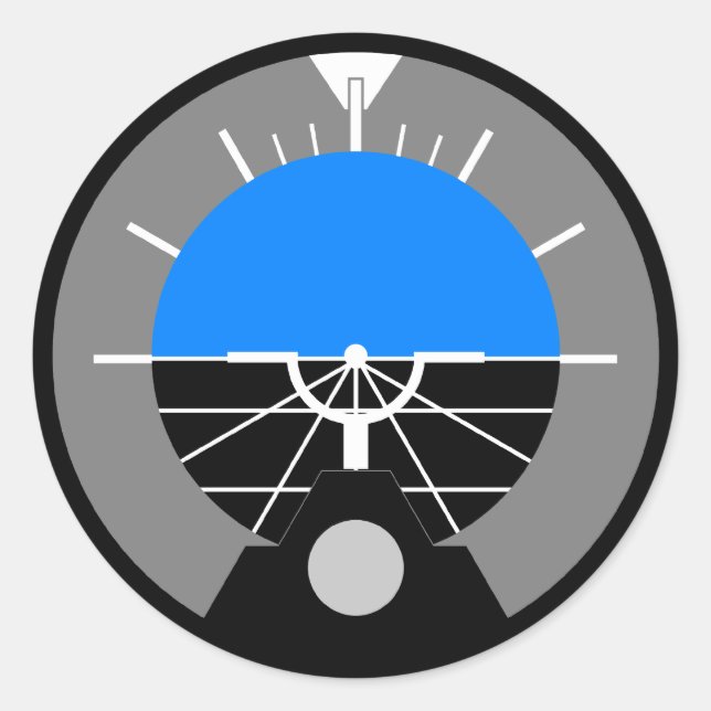 Attitude Indicator Gauge Classic Round Sticker (Front)