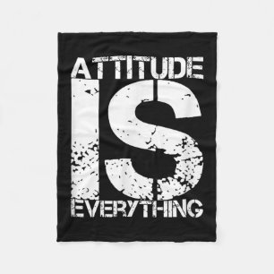Attitude Is Everything - Insrational Quote Gift -  Fleece Blanket