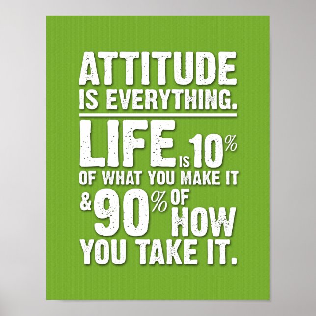 Attitude is Everything Poster - Green (Front)
