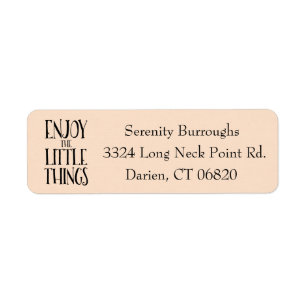 Attitude Life Inspirational Blush Peach & Black Return Address Label