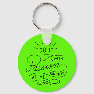 Attitude Life Success Motivational Quote Green Key Ring