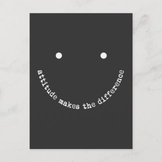 Attitude Makes the Difference Smiley Face Positive Postcard