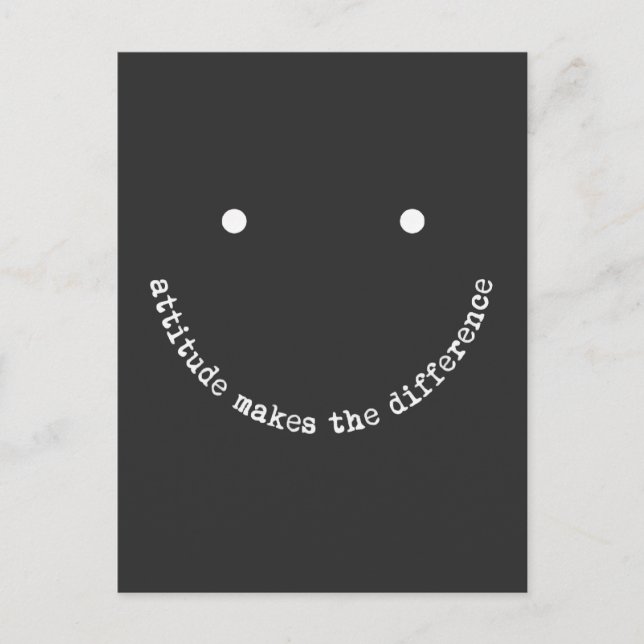 Attitude Makes the Difference Smiley Face Positive Postcard (Front)