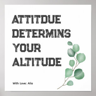 Attitude motivation saying poster
