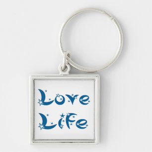 Attitude Motivational Love Life Quote Blue Stars Key Ring