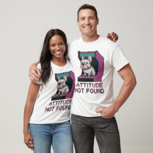 Attitude Not Found French Bulldog Pixel Arcade T-Shirt