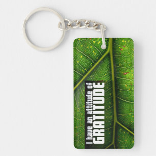 "Attitude of gratitude" Motivation Affirmation Key Ring
