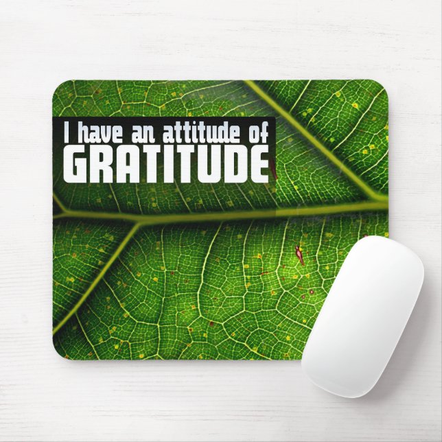 "Attitude of gratitude" Motivation Affirmation Mouse Pad (With Mouse)