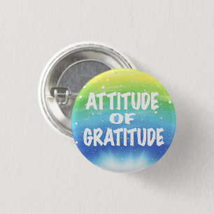 Attitude of Gratitude Starry Background 3 Cm Round Badge
