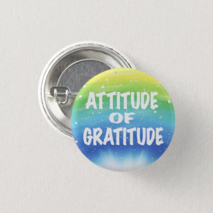 Attitude of Gratitude Starry Background 3 Cm Round Badge