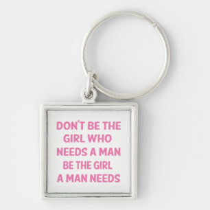 Attitude, Pink Girl Power, Feminism, Motivational Key Ring