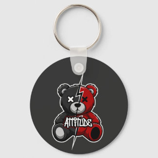 Attitude Split Bear | Lightning X-Eyes Teddy Graph Key Ring