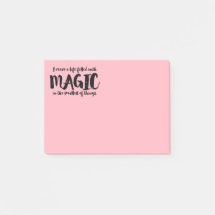 Attitude, Success, Life, Happiness Quote Pink Post-it Notes