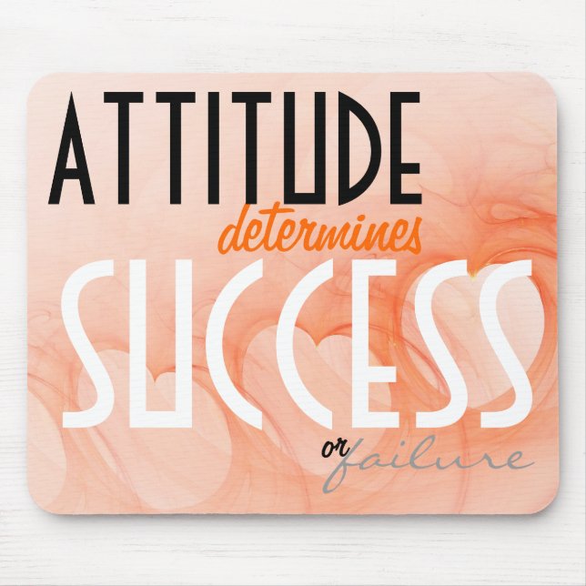 Attitude...Success Orange Heart Background Mouse Pad (Front)