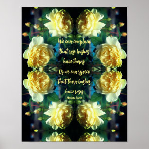 Attitude Yellow Roses Abstract Inspirational Poster