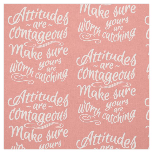 ATTITUDES custom colour motivational fabric (Swatch)