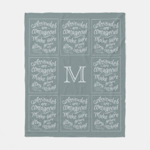 ATTITUDES custom monogram fleece blanket