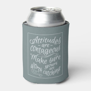 ATTITUDES custom monogram motivational can cooler
