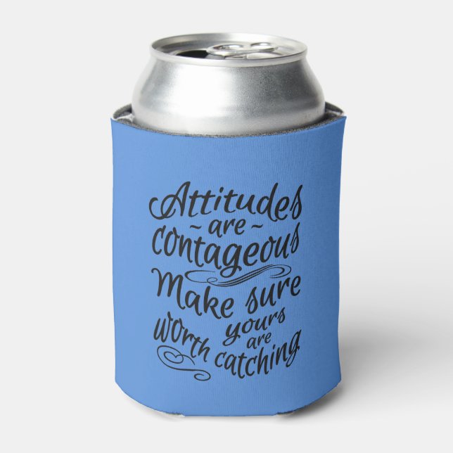 ATTITUDES custom monogram motivational can cooler (Can Front)