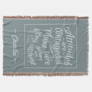 ATTITUDES custom monogram throw blanket