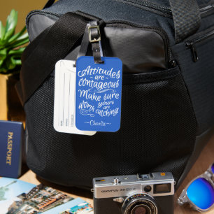 ATTITUDES custom name & colour Luggage Tag
