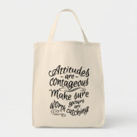 ATTITUDES motivational tote bags