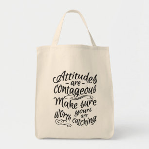 ATTITUDES motivational tote bags