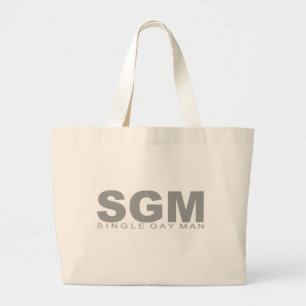 Attitudes - "Single Gay Man" Large Tote Bag