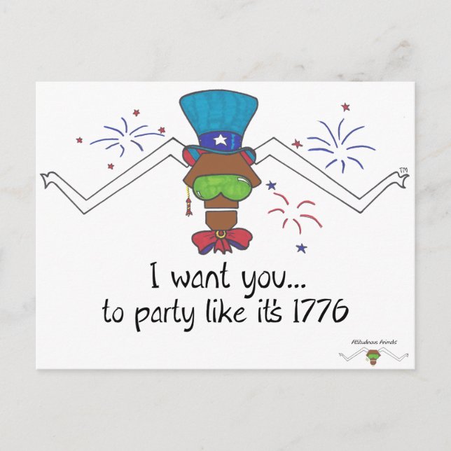 Attitudinous Animals® Lone Star Steer 4th PostCard (Front)