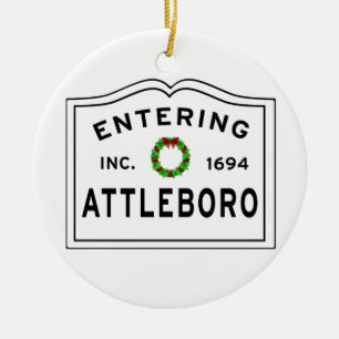 Attleboro, MA Ceramic Ornament