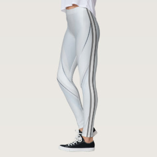 Attoni Silver Geometric Pattern Leggings